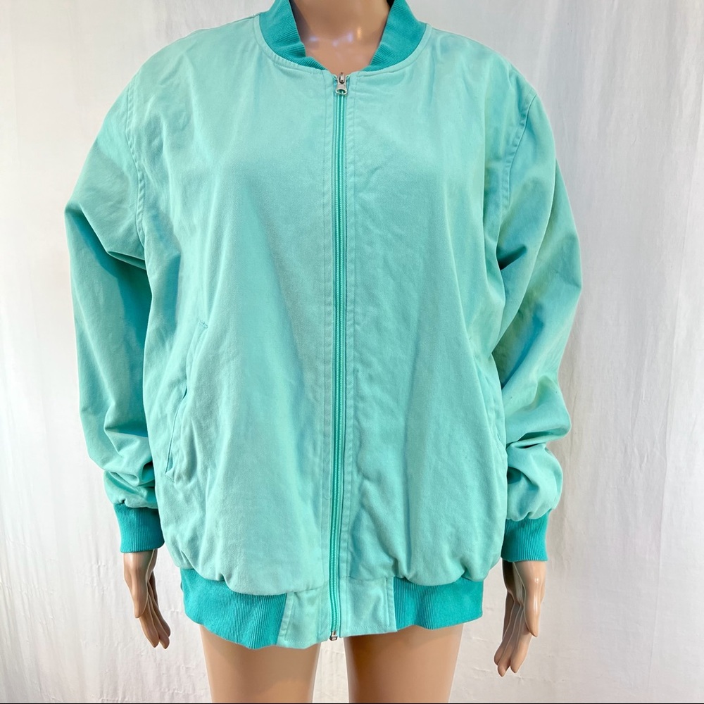 BAIT. unisex Jacket. Sz XL. Lt Green. 100% cotton. Zip closure